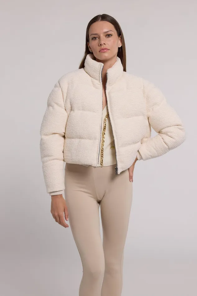 Generation Love Clothing Rhoda Tweed Puffer White Women Outerwear