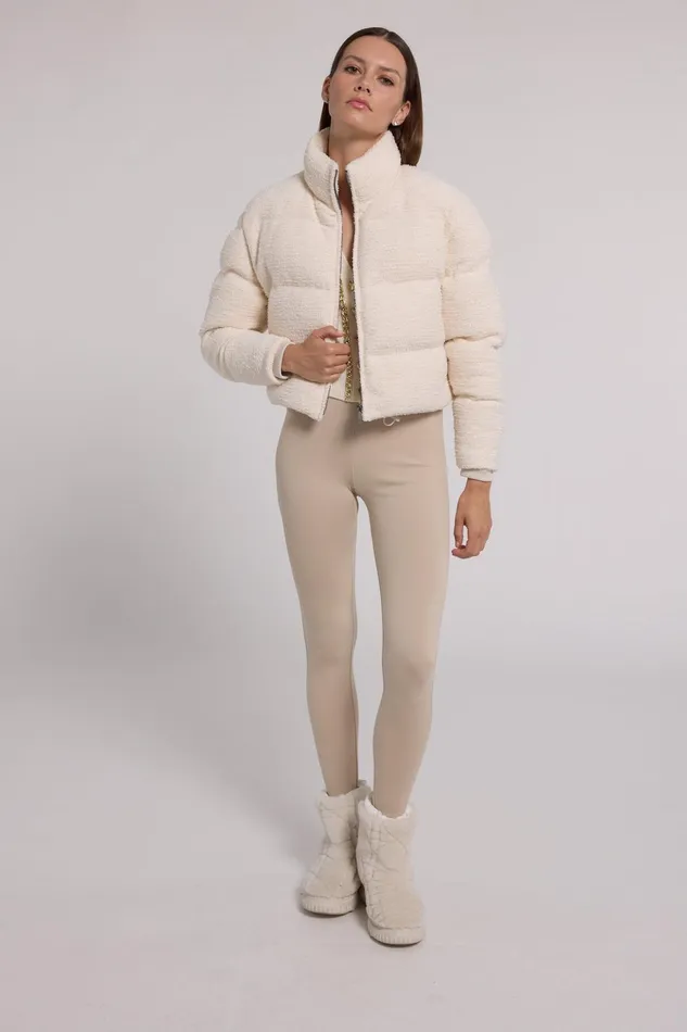 Generation Love Clothing Rhoda Tweed Puffer White Women Outerwear