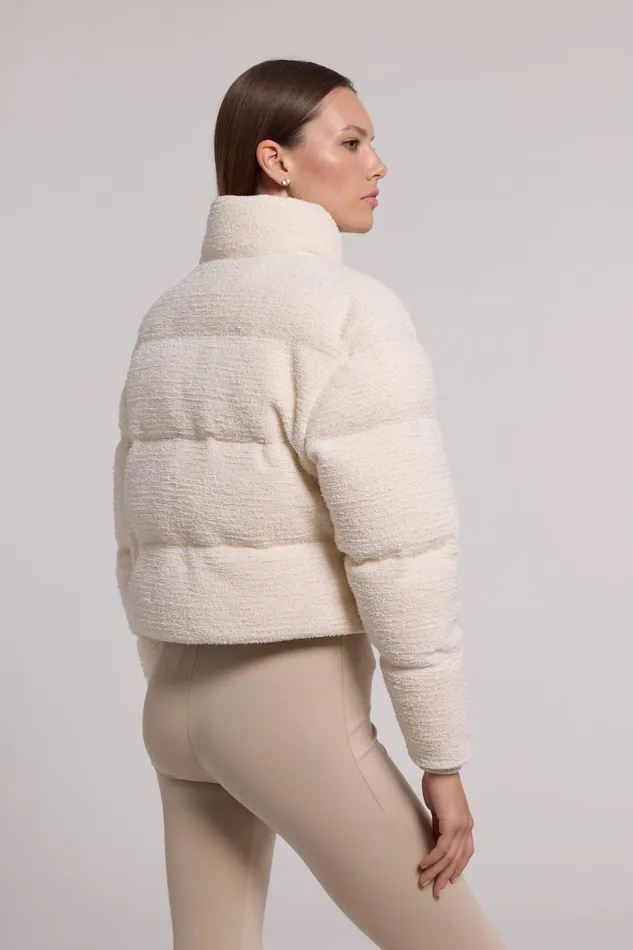 Generation Love Clothing Rhoda Tweed Puffer White Women Outerwear