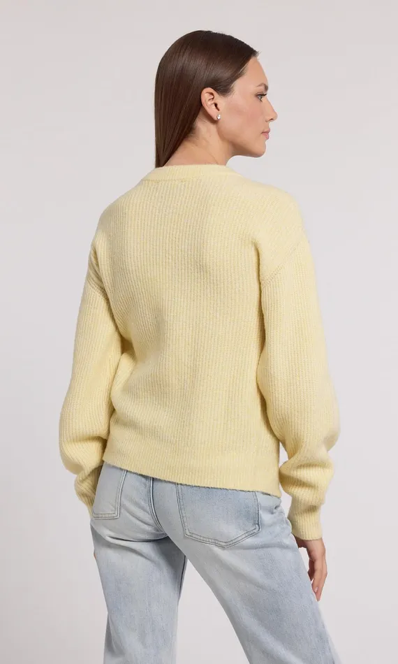 Generation Love Clothing Savera Cardigan Pale Yellow Women Sweaters and Sweatshirts