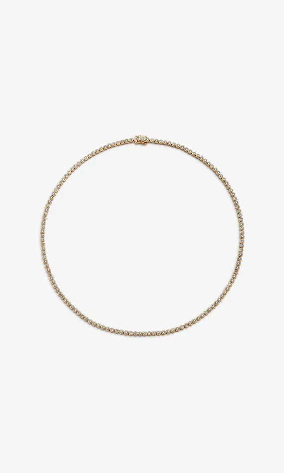 Generation Love Clothing Tresor Bezel Tennis Necklace 354 Carats Yellow Gold Women Fine Jewelry Generation Love Clothing Tresor Bezel Tennis Necklace 354 Carats Yellow Gold Women Fine Jewelry