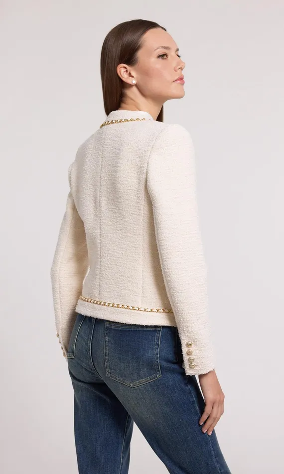 Generation Love Clothing Velma Tweed Jacket Cream Women Blazers and Jackets