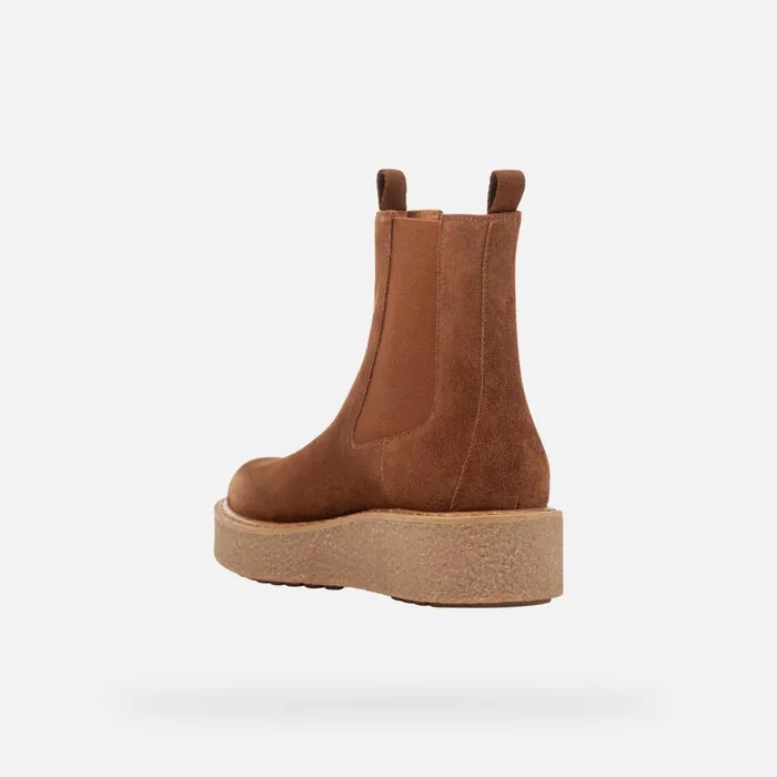 Geox Ankle Boots ELIDEA C Suede Ankle Boots Camel Woman Geox Dark Camel 8211 Woman