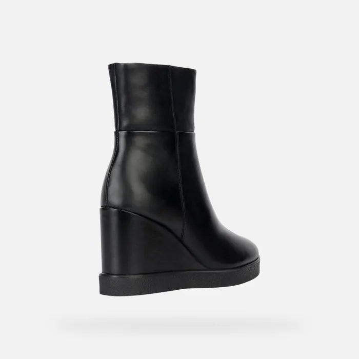 Geox Ankle Boots ELIDEA WEDGE Ankle Boots With Wedge Black Woman Geox Black 8211 Woman