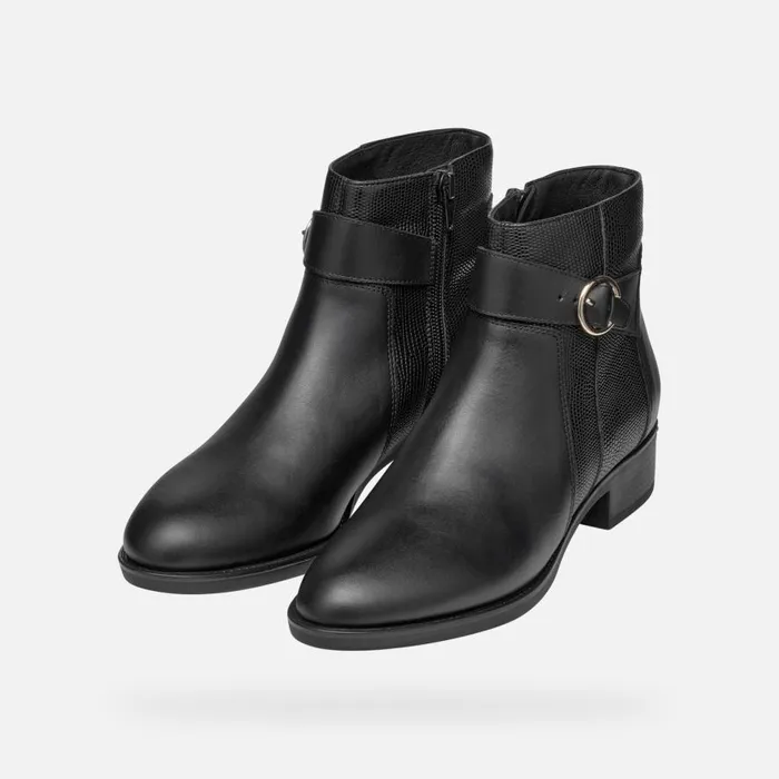 Geox Ankle Boots FELICITY WOMAN Black Low Heel Ankle Boots Black 8211 Woman