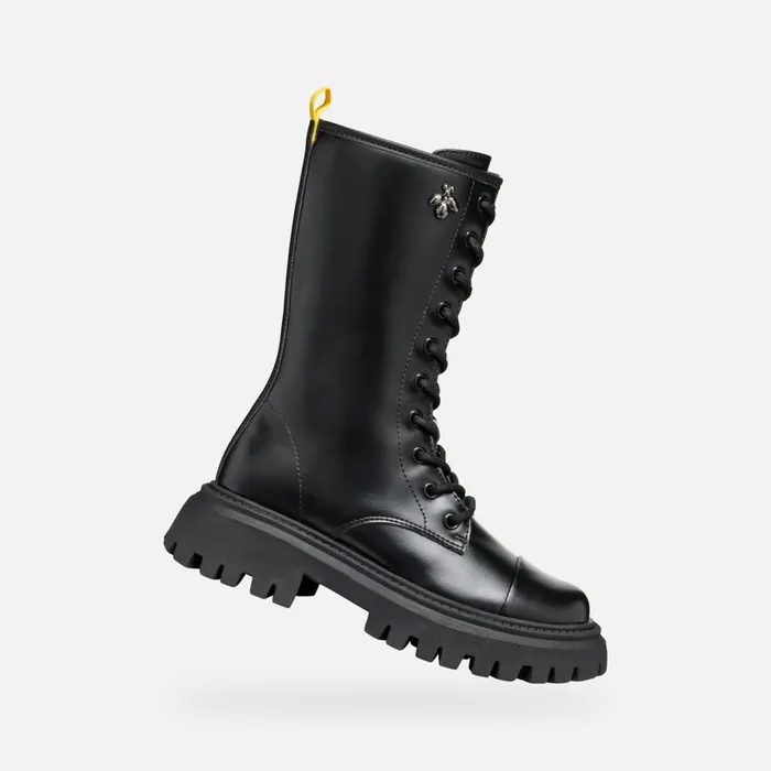 Geox Ankle Boots MAQUINNENS GIRL Black High Boots Black 8211 Kids