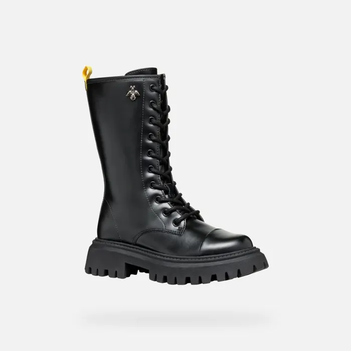 Geox Ankle Boots MAQUINNENS GIRL Black High Boots Black 8211 Kids