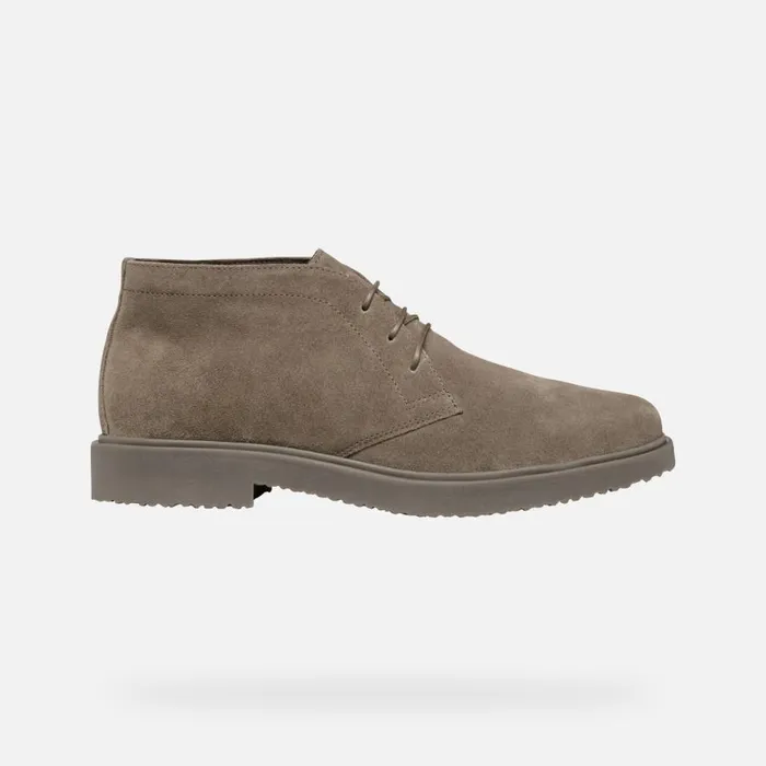 Geox Ankle Boots MASSIMIANO MAN Dove Grey Suede Ankle Boots Dove Grey 8211 Man
