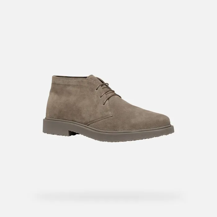 Geox Ankle Boots MASSIMIANO MAN Dove Grey Suede Ankle Boots Dove Grey 8211 Man