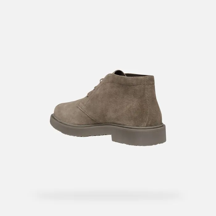 Geox Ankle Boots MASSIMIANO MAN Dove Grey Suede Ankle Boots Dove Grey 8211 Man