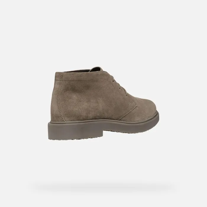 Geox Ankle Boots MASSIMIANO MAN Dove Grey Suede Ankle Boots Dove Grey 8211 Man