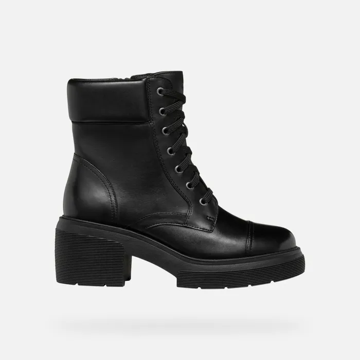 Geox Ankle Boots SPHERICA EC15 WOMAN Black Ankle Boots With Laces Black 8211 Woman