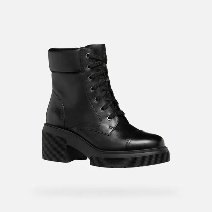 Geox Ankle Boots SPHERICA EC15 WOMAN Black Ankle Boots With Laces Black 8211 Woman