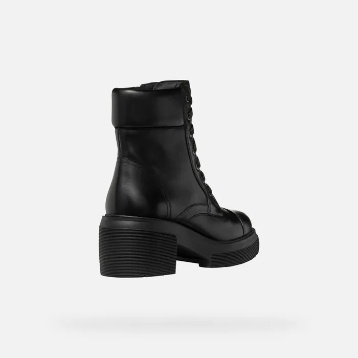 Geox Ankle Boots SPHERICA EC15 WOMAN Black Ankle Boots With Laces Black 8211 Woman