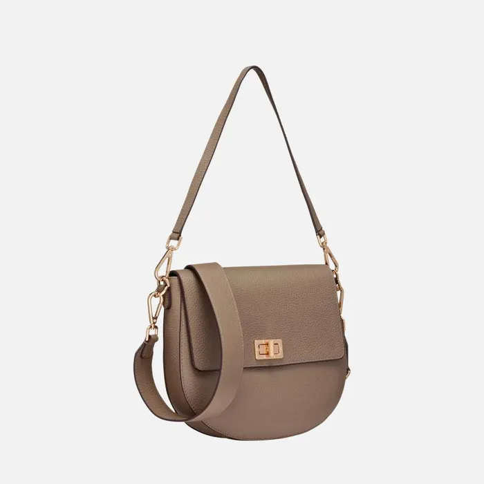 Geox Bags FLAVIE WOMAN Taupe Crossbody Bag Taupe 8211 Woman