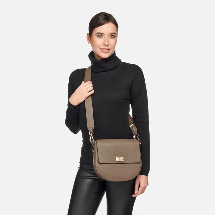 Geox Bags FLAVIE WOMAN Taupe Crossbody Bag Taupe 8211 Woman