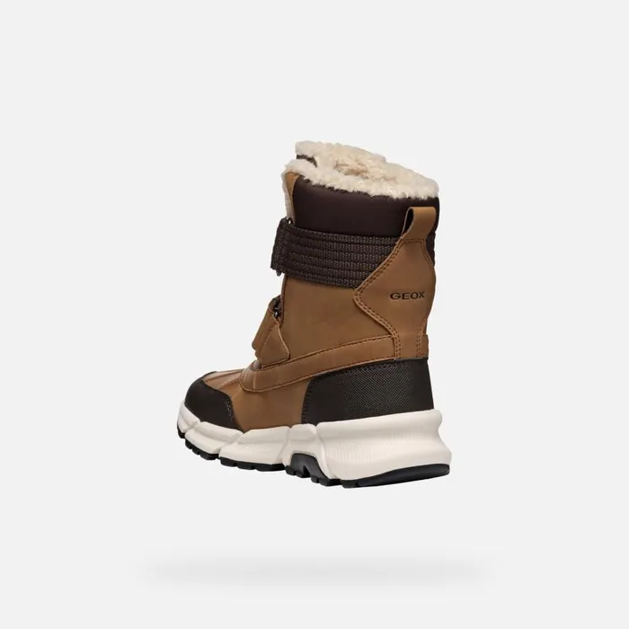 Geox Boots FLEXYPER PLUS ABX BOY TobaccoCoffee Mid Calf Boots Tobaccocoffee 8211 Kids