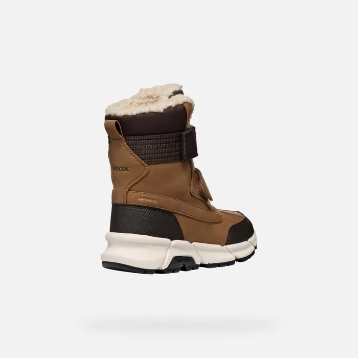 Geox Boots FLEXYPER PLUS ABX BOY TobaccoCoffee Mid Calf Boots Tobaccocoffee 8211 Kids