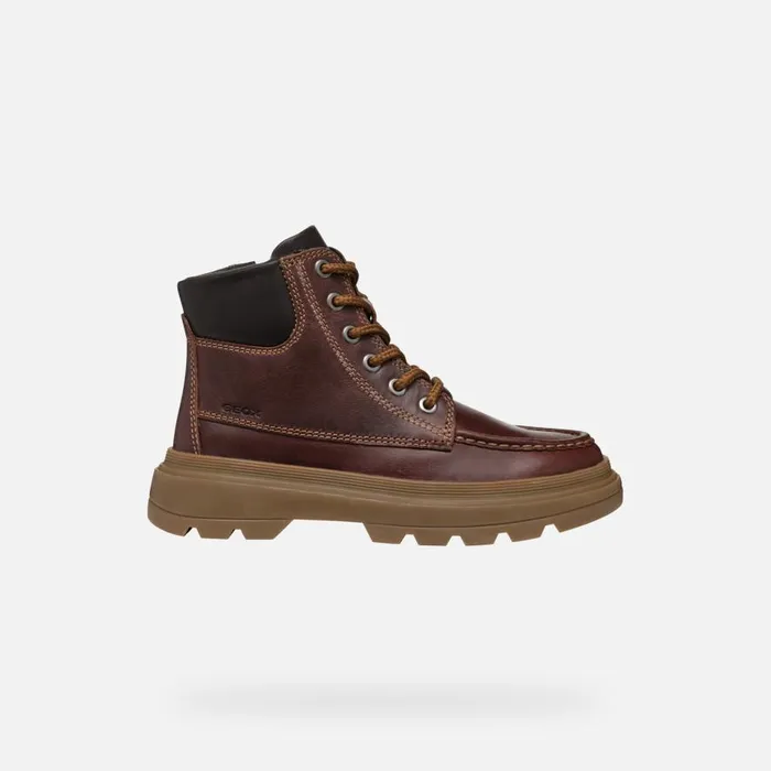 Geox Boots KIDDARTAH BOY Coffee Mid Calf Boots Coffee 8211 Kids