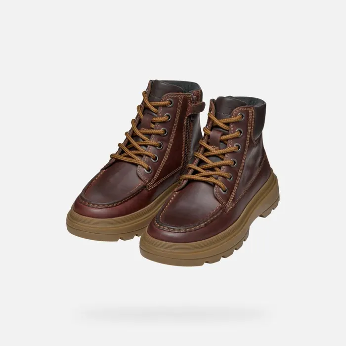 Geox Boots KIDDARTAH BOY Coffee Mid Calf Boots Coffee 8211 Kids