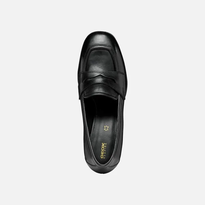 Geox Heels TEULADA WOMAN Black Heeled Loafers Black 8211 Woman