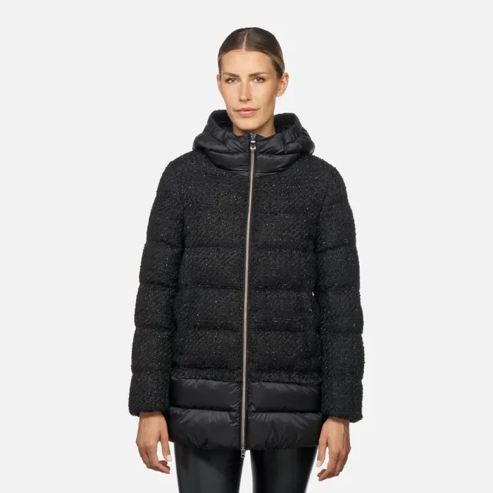 Geox Jackets MANILVA WOMAN BlackBlack Long Parka Blackblack 8211 Woman