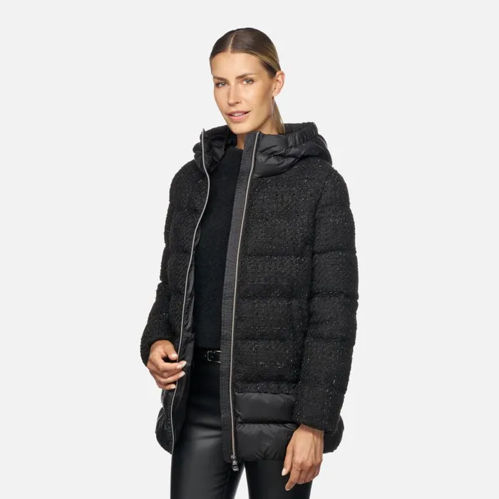Geox Jackets MANILVA WOMAN BlackBlack Long Parka Blackblack 8211 Woman