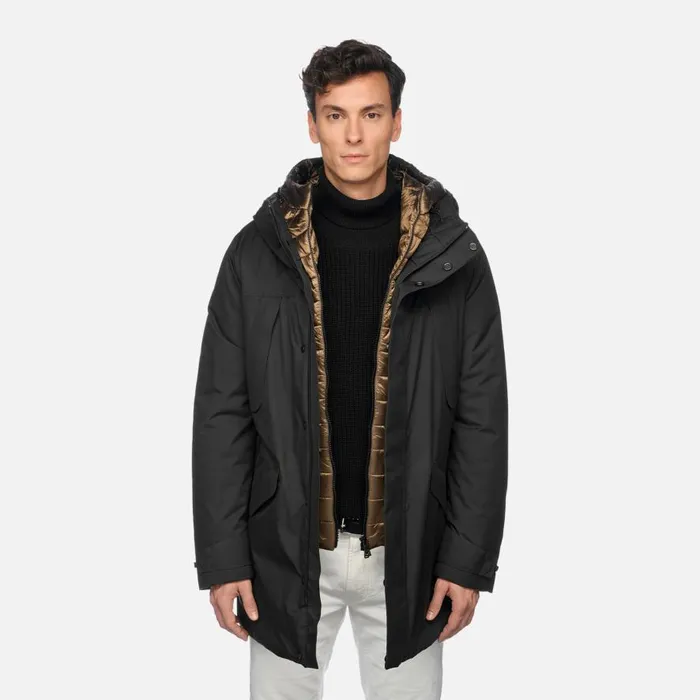 Geox Jackets TERRESTRE ABX MAN Black Long Parka Black 8211 Man