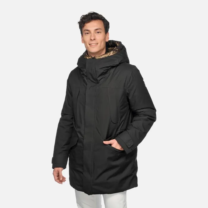 Geox Jackets TERRESTRE ABX MAN Black Long Parka Black 8211 Man