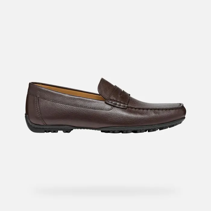 Geox Loafers KOSMOPOLIS GRIP W Leather Loafers Brown Man Geox Dark Brown 8211 Man