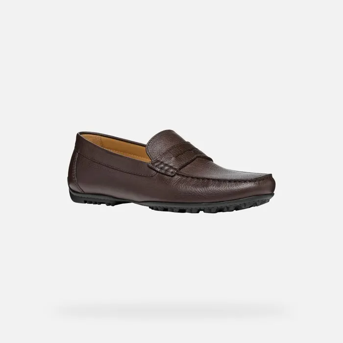Geox Loafers KOSMOPOLIS GRIP W Leather Loafers Brown Man Geox Dark Brown 8211 Man