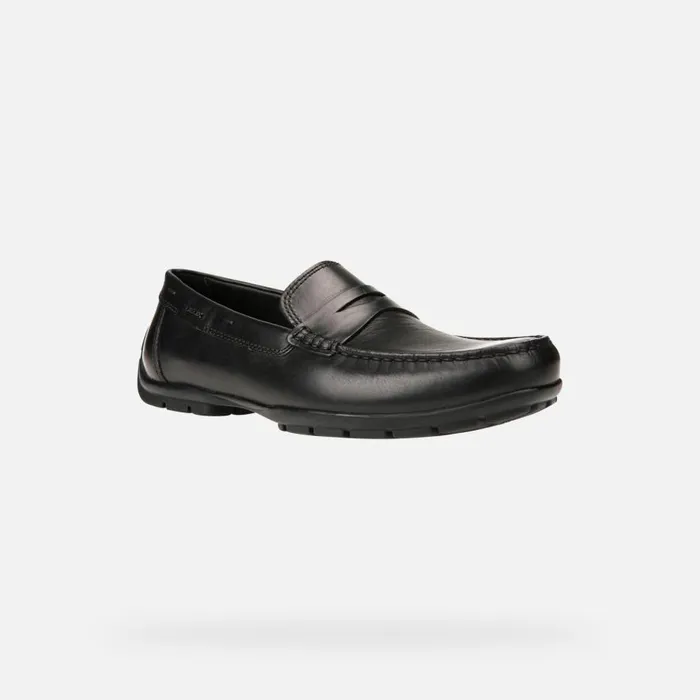 Geox Loafers MONER W 2FIT Men039s Black Leather Loafers Collection Black 8211 Man
