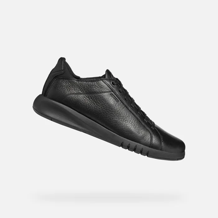 Geox Sneakers AERANTIS MAN Black Leather Shoes Black 8211 Man