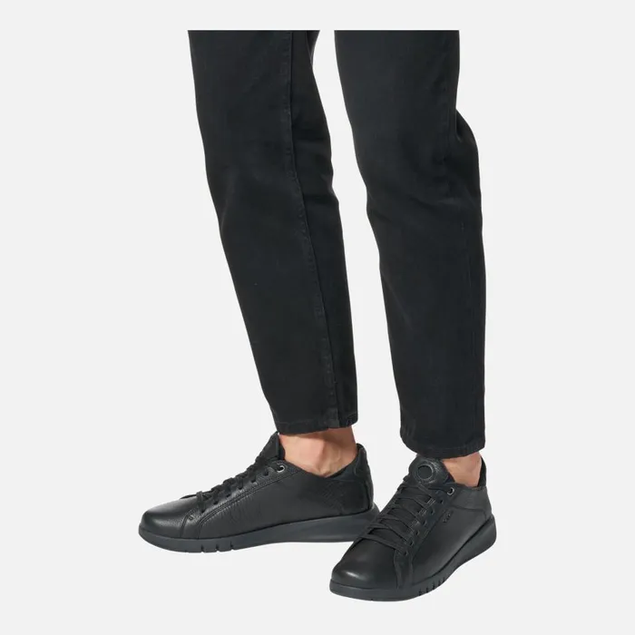 Geox Sneakers AERANTIS MAN Black Leather Shoes Black 8211 Man