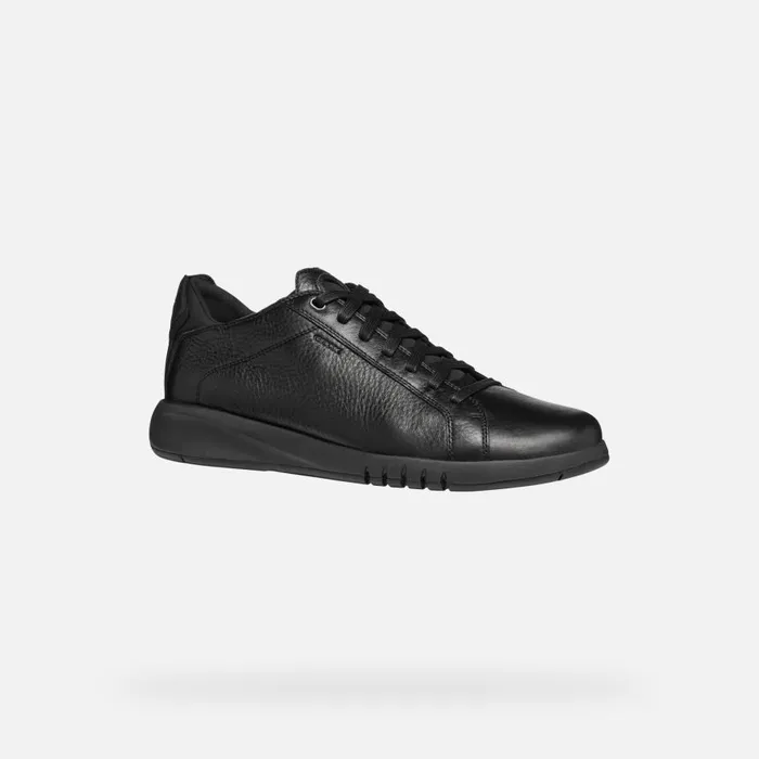 Geox Sneakers AERANTIS MAN Black Leather Shoes Black 8211 Man