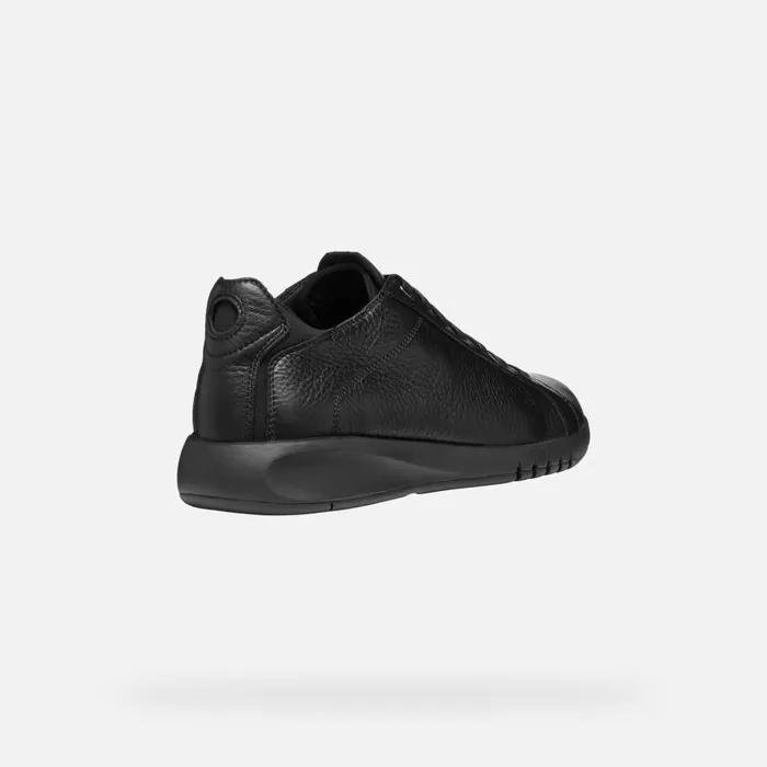 Geox Sneakers AERANTIS MAN Black Leather Shoes Black 8211 Man