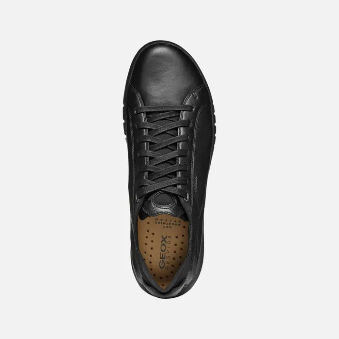 Geox Sneakers AERANTIS MAN Black Leather Shoes Black 8211 Man