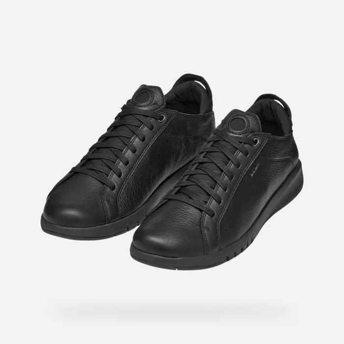 Geox Sneakers AERANTIS MAN Black Leather Shoes Black 8211 Man