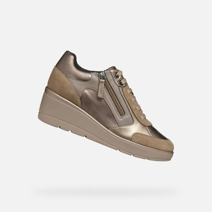 Geox Sneakers ILDE C Wedge Sneakers Taupe Woman Geox Dark Taupe 8211 Woman