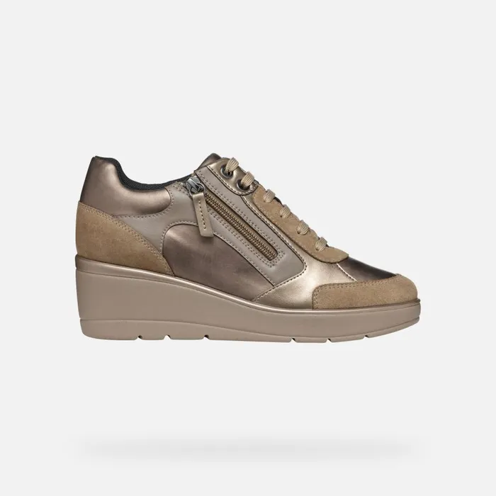 Geox Sneakers ILDE C Wedge Sneakers Taupe Woman Geox Dark Taupe 8211 Woman