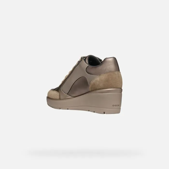 Geox Sneakers ILDE C Wedge Sneakers Taupe Woman Geox Dark Taupe 8211 Woman