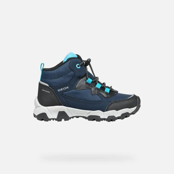 Geox Sneakers MAGNETAR ABX JUNIOR NavyLight Blue Waterproof Trainers Navylight Blue 8211 Kids