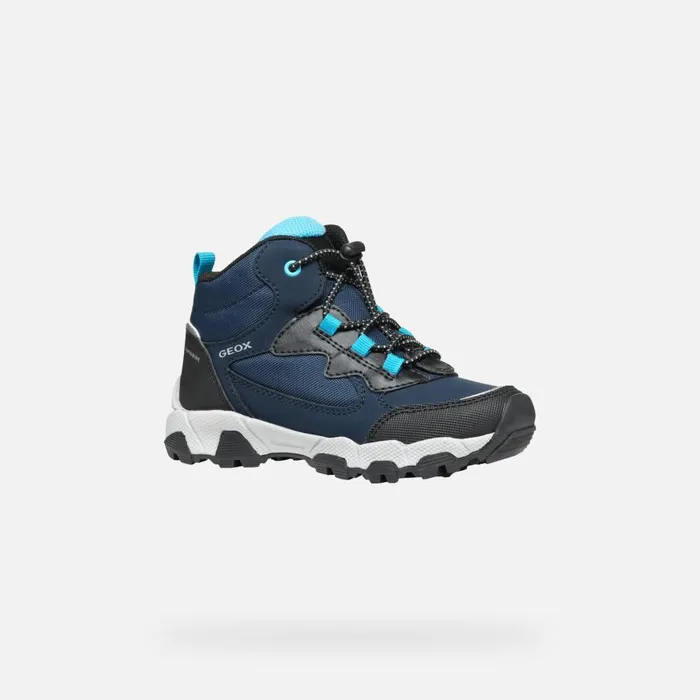 Geox Sneakers MAGNETAR ABX JUNIOR NavyLight Blue Waterproof Trainers Navylight Blue 8211 Kids