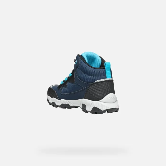 Geox Sneakers MAGNETAR ABX JUNIOR NavyLight Blue Waterproof Trainers Navylight Blue 8211 Kids