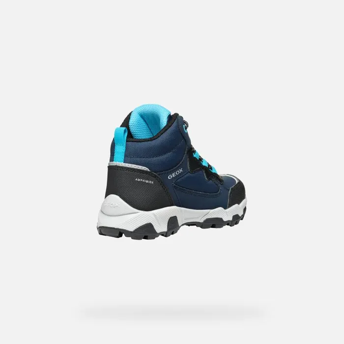 Geox Sneakers MAGNETAR ABX JUNIOR NavyLight Blue Waterproof Trainers Navylight Blue 8211 Kids