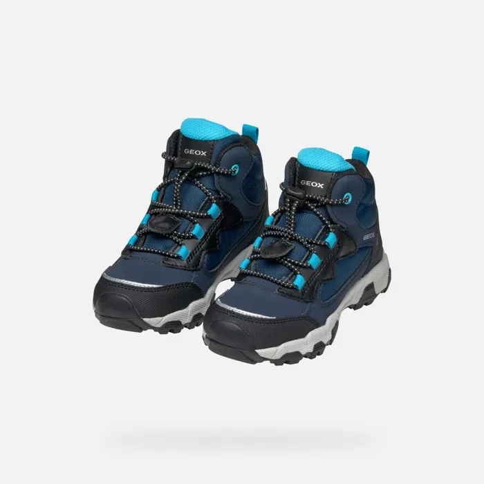 Geox Sneakers MAGNETAR ABX JUNIOR NavyLight Blue Waterproof Trainers Navylight Blue 8211 Kids