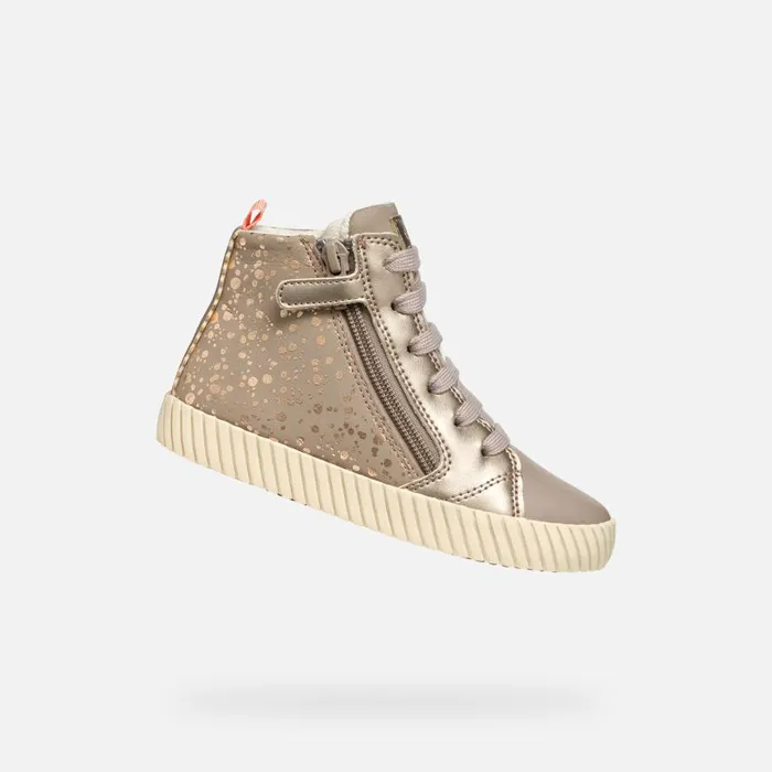 Geox Sneakers MIRROLESS GIRL Dark Beige High Top Sneakers Dark Beige 8211 Kids Geox Sneakers MIRROLESS GIRL Dark Beige High Top Sneakers Dark Beige 8211 Kids