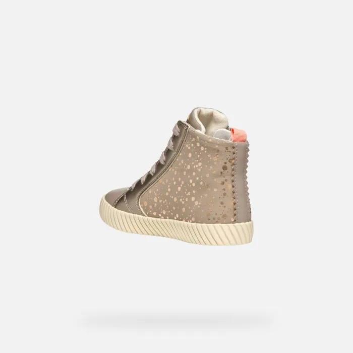 Geox Sneakers MIRROLESS GIRL Dark Beige High Top Sneakers Dark Beige 8211 Kids