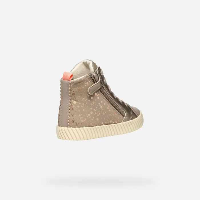 Geox Sneakers MIRROLESS GIRL Dark Beige High Top Sneakers Dark Beige 8211 Kids