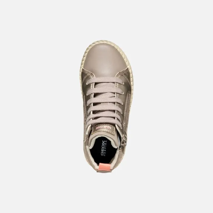 Geox Sneakers MIRROLESS GIRL Dark Beige High Top Sneakers Dark Beige 8211 Kids